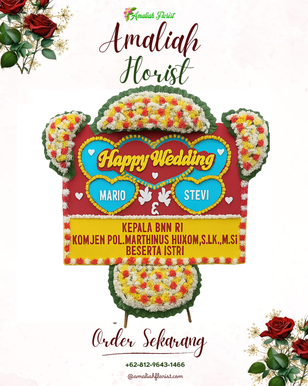 Papan Bunga Pernikahan Bone Bolango
